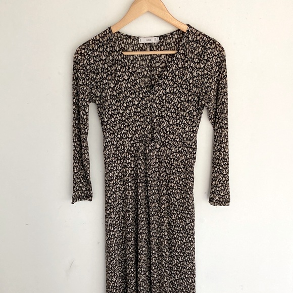 Mango Floral Printed Ruched Midi Dress - Picture 2 of 8